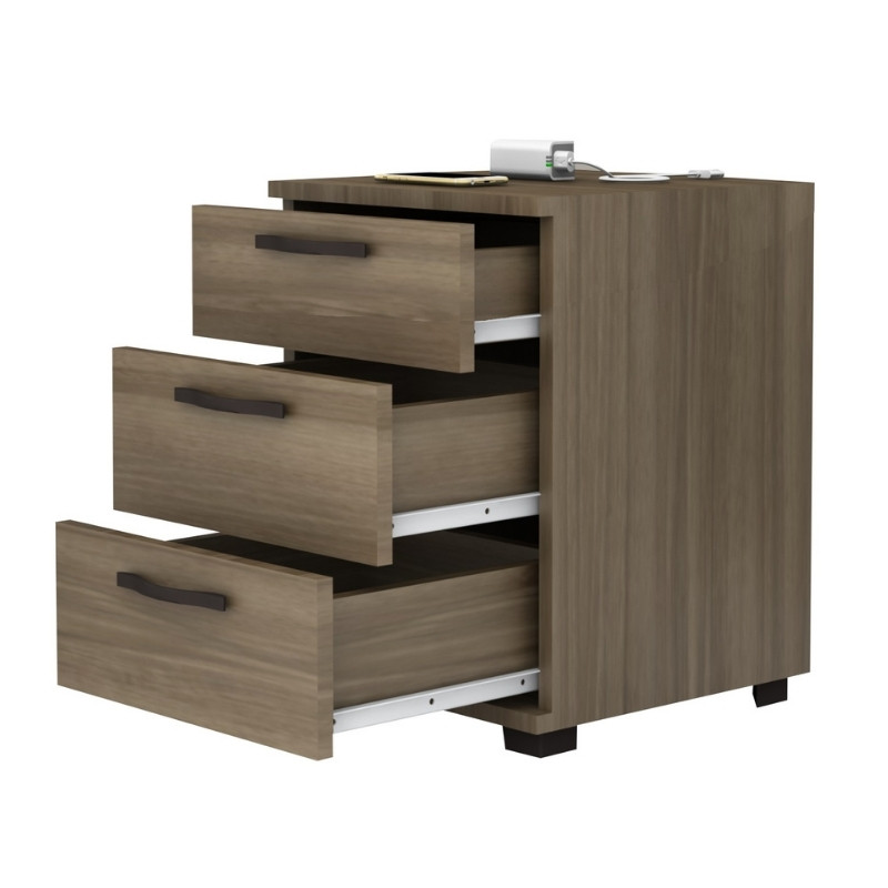 Κομοδίνο Roco Megapap Χρώμα Καρυδί 40X39X57Εκ.