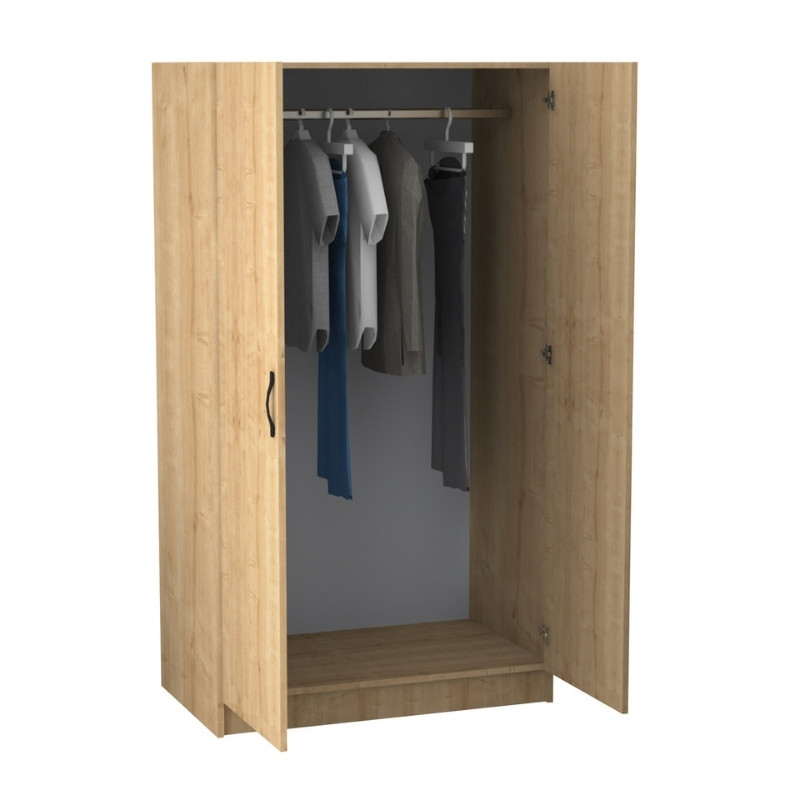 Ντουλάπα Ρούχων Victoria Megapap Δίφυλλη Χρώμα Φυσικό Οξιάς 100X60X181Εκ.