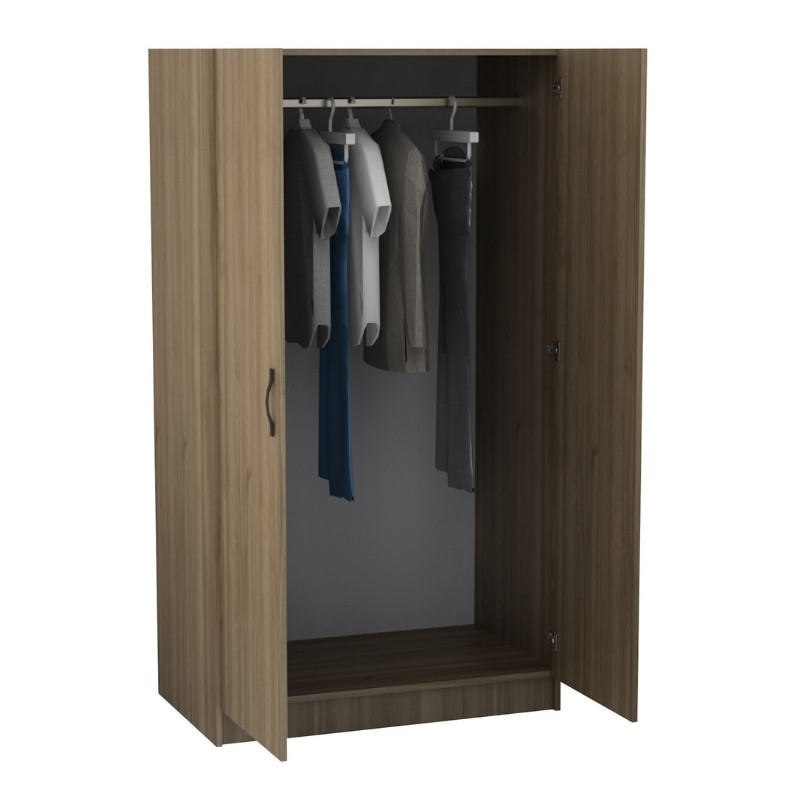 Ντουλάπα Ρούχων Victoria Megapap Δίφυλλη Χρώμα Καρυδί 100X60X181Εκ.