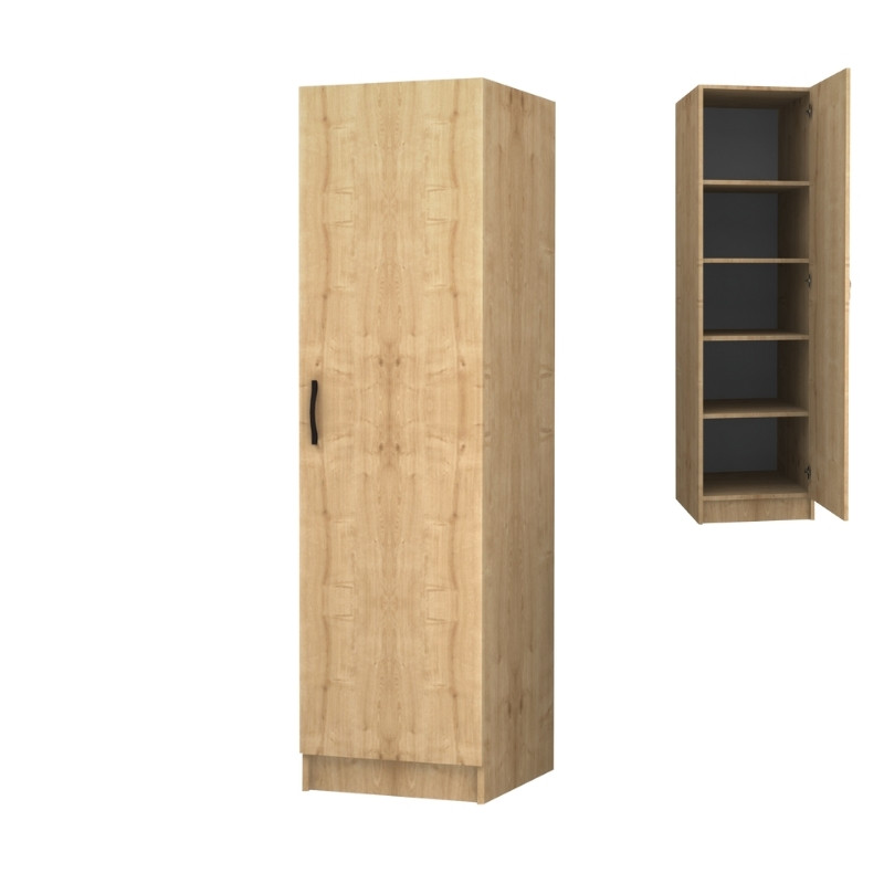 Ντουλάπα Ρούχων Victoria Megapap Μονόφυλλη Χρώμα Φυσικό Οξιάς 50X60X181Εκ.