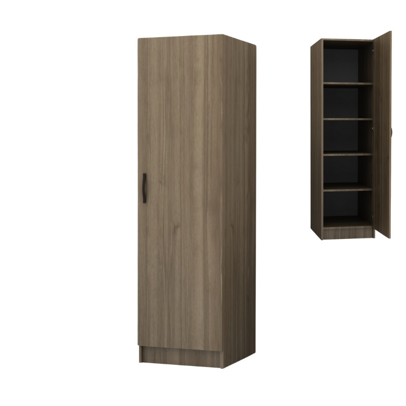 Ντουλάπα Ρούχων Victoria Megapap Μονόφυλλη Χρώμα Καρυδί 50X60X181Εκ.