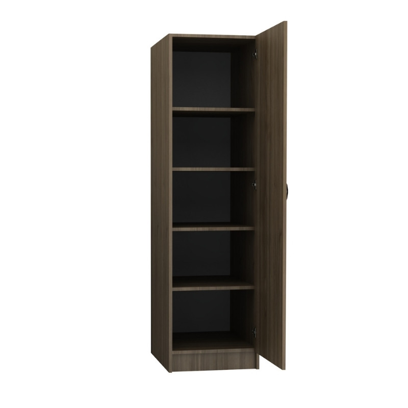 Ντουλάπα Ρούχων Victoria Megapap Μονόφυλλη Χρώμα Καρυδί 50X60X181Εκ.