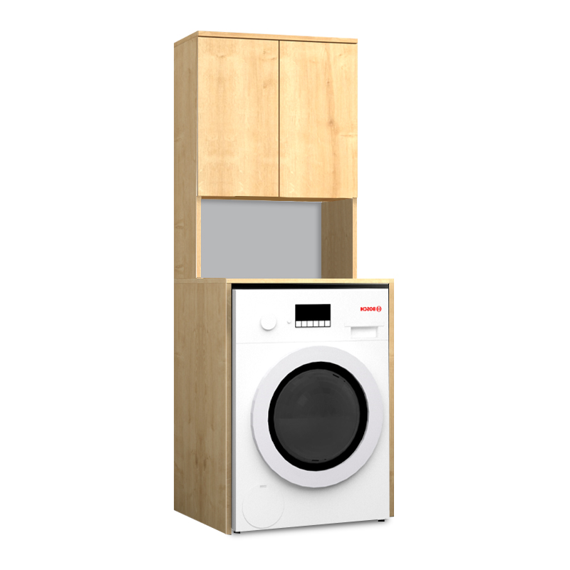 Έπιπλο Πλυντηρίου Cozen Megapap Χρώμα Φυσικό Οξιάς 65X60X178Εκ.