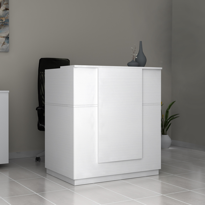 Γραφείο Reception Gemini Megapap Χρώμα Λευκό 100X70X110Εκ.