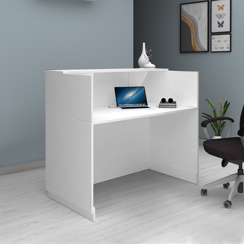 Γραφείο Reception Gemini Megapap Χρώμα Λευκό 150X70X110Εκ.