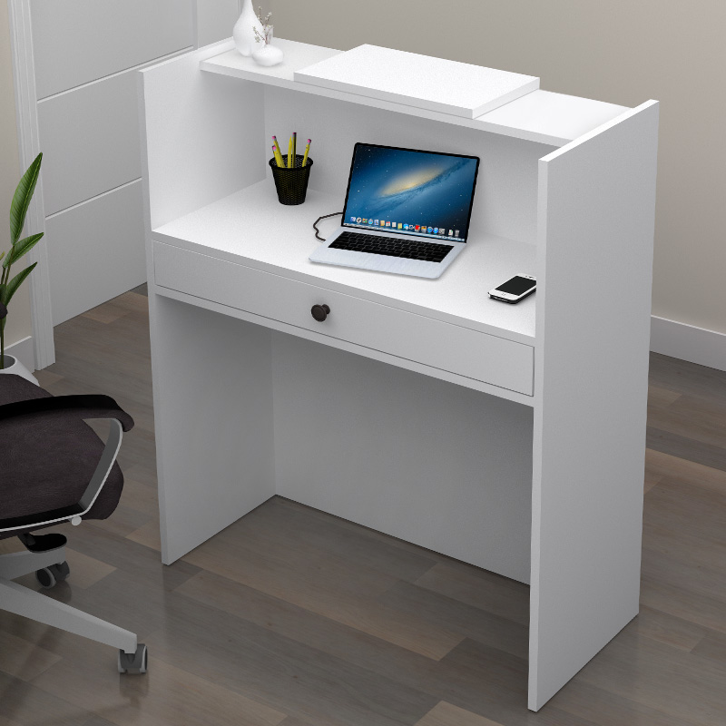 Γραφείο Υποδοχής - Reception Mezzo Megapap Χρώμα Λευκό 90X40X110Εκ.