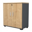 Ντουλάπι Γραφείου Επαγγελματικό Venturo Megapap Χρώμα Ανθρακί - Φυσικό Οξιάς 80X40X80Εκ.