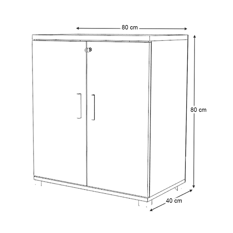 Ντουλάπι Γραφείου Με Κλειδαριά Επαγγελματικό Venturo Megapap Χρώμα Ανθρακί - Καρυδί 80X40X80Εκ.