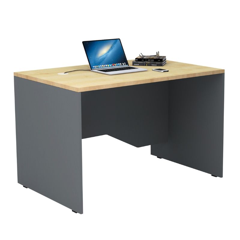 Γραφείο Επαγγελματικό Venturo Megapap Χρώμα Ανθρακί - Φυσικό Οξιάς 120X80X75Εκ.