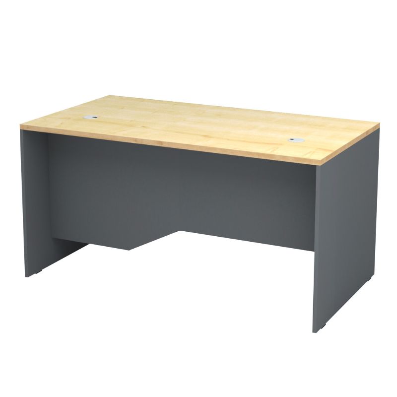 Γραφείο Επαγγελματικό Venturo Megapap Χρώμα Ανθρακί - Φυσικό Οξιάς 150X80X75Εκ.