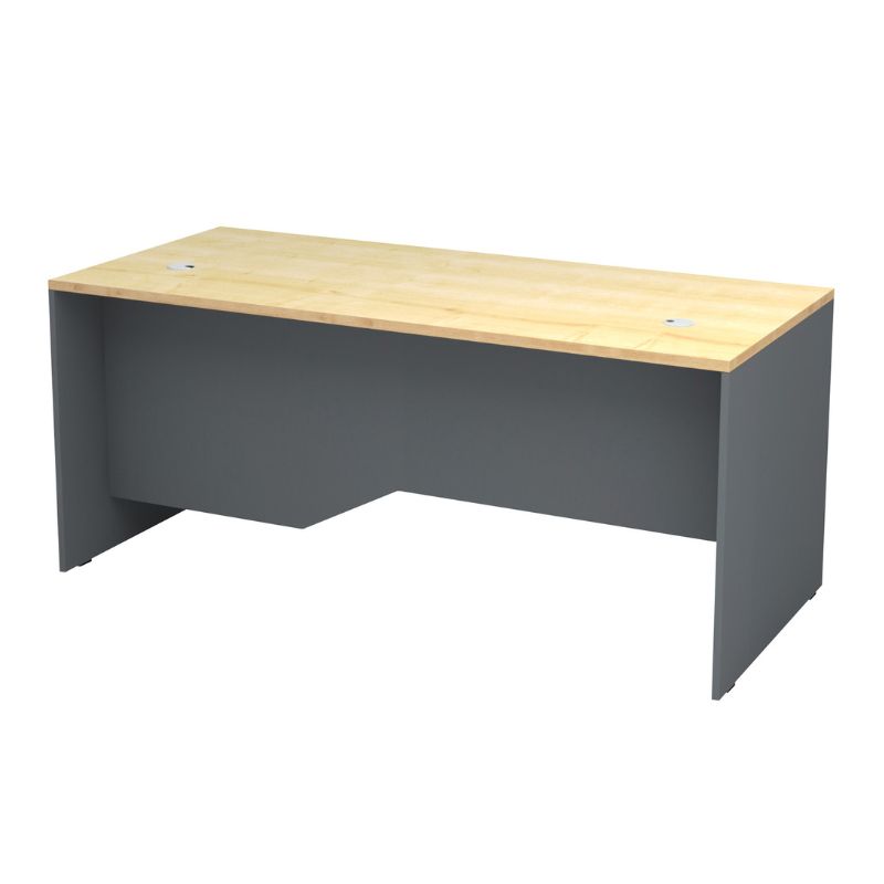 Γραφείο Επαγγελματικό Venturo Megapap Χρώμα Ανθρακί - Φυσικό Οξιάς 180X80X75Εκ.