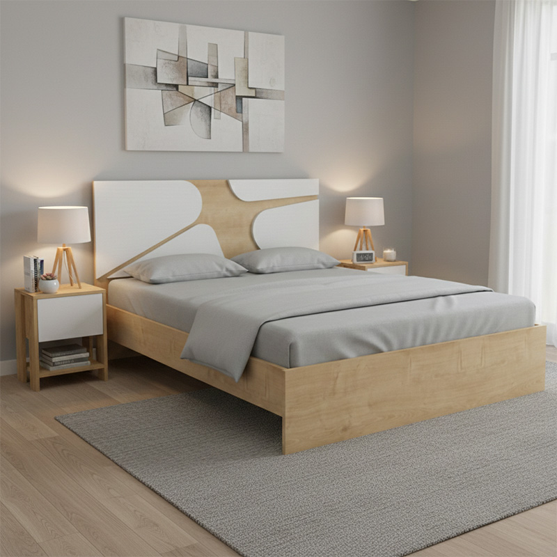 Κρεβάτι Bergamo Megapap Χρώμα Φυσικό Οξιάς 160X200Εκ.