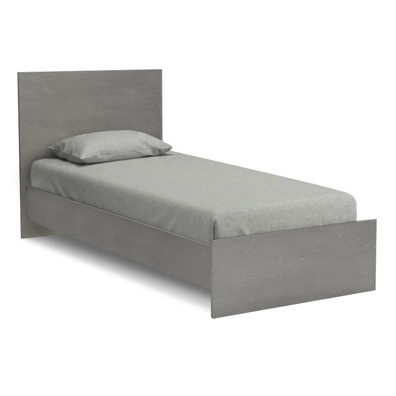 Κρεβάτι Troy Megapap Χρώμα Γκρι Σκυροδέματος 100X200Εκ.