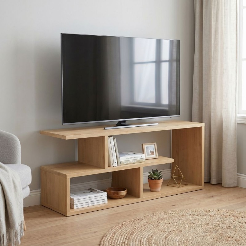 Έπιπλο Τηλεόρασης Forever Megapap Χρώμα Φυσικό Οξιάς 100X30X40Cm.