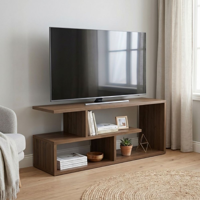 Έπιπλο Τηλεόρασης Forever Megapap Χρώμα Καρυδί 100X30X40Cm.