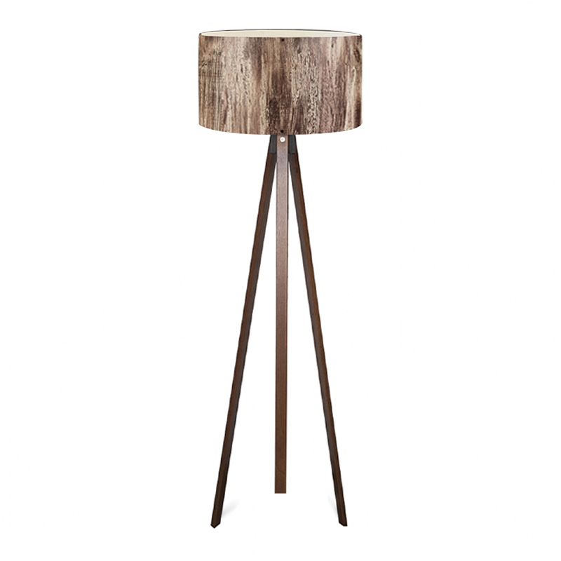 Φωτιστικό Δαπέδου Rosling Megapap Mdf/Ύφασμα/Pvc Χρωμα Καρυδί/Καφέ 38X21X140Εκ.