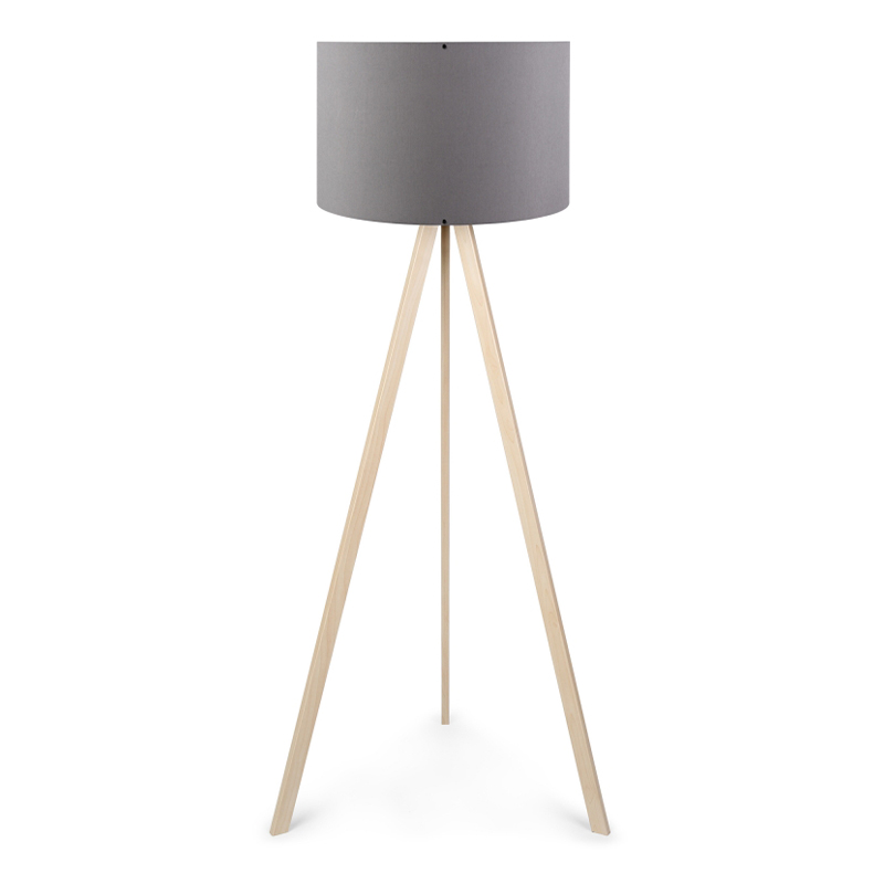 Φωτιστικό Δαπέδου Rosling Megapap Mdf/Ύφασμα/Pvc Χρώμα Φυσικό/Ανθρακί 38X21X140Εκ.