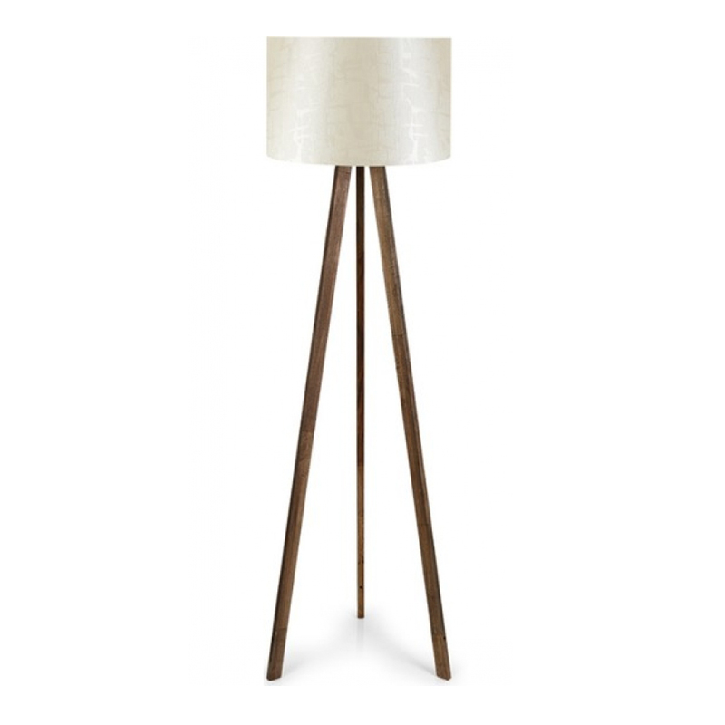 Φωτιστικό Δαπέδου Rosling Megapap Mdf/Ύφασμα/Pvc Χρώμα Καρυδί/Μπεζ 38X21X140Εκ.