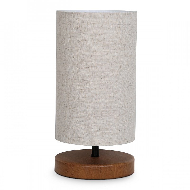 Φωτιστικό Επιτραπέζιο Winkler Megapap Wicker Ύφασμα/Ξύλο/Μέταλλο Χρώμα Ανοιχτό Καφέ 15X15X30Εκ.