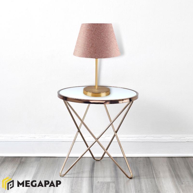 Φωτιστικό Επιτραπέζιο Rosenthal Megapap Ύφασμα/Pvc/Χρώμιο Χρώμα Ροζ/Χρυσό 22X17X37Εκ.