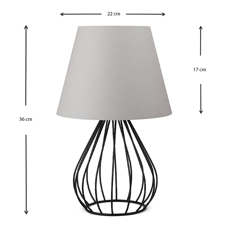 Φωτιστικό Επιτραπέζιο Akerlind Megapap Ύφασμα/Pvc/Μέταλλο Χρώμα Ανοιχτό Γκρι/Μαύρο 22X17X36Εκ.