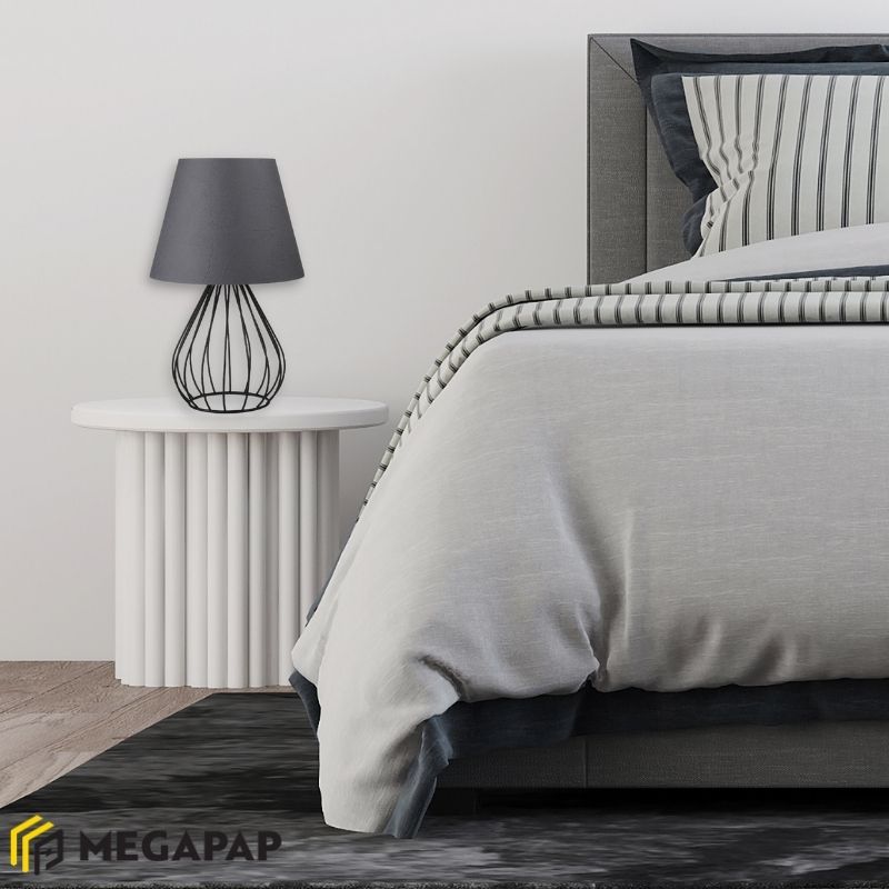 Φωτιστικό Επιτραπέζιο Akerlind Megapap Ύφασμα/Pvc/Μέταλλο Χρώμα Ανθρακί/Μαύρο 22X17X36Εκ.