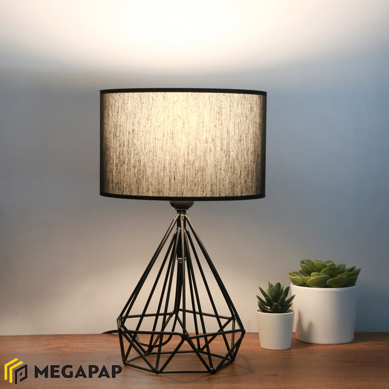 Φωτιστικό Επιτραπέζιο Christopher Megapap Ύφασμα/Μέταλλο Χρώμα Μαύρο 24X15X41Εκ.