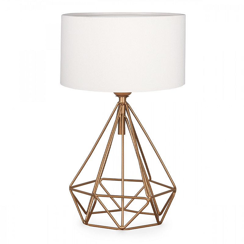 Φωτιστικό Επιτραπέζιο Vanstone Megapap Ύφασμα/Μέταλλο Χρωμα Κρεμ/Χρυσό 24X15X39Εκ.