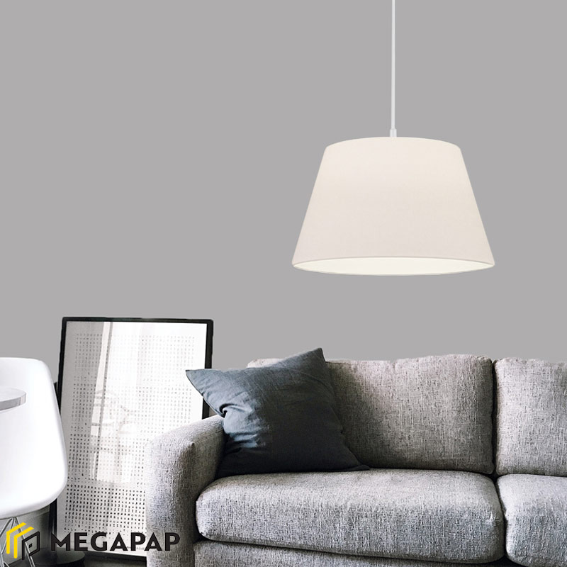 Φωτιστικό Οροφής Elanor Megapap Υφασμάτινο Χρώμα Λευκό 37X21X70Εκ.
