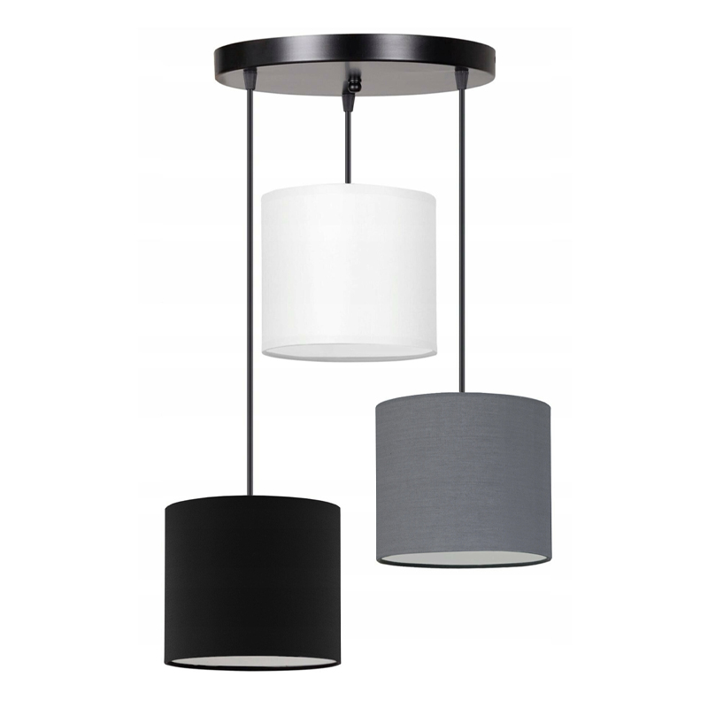 Φωτιστικό Οροφής Rosie Megapap Υφασμάτινο Χρώμα Γκρι/Μαύρο 15X15X90Εκ.