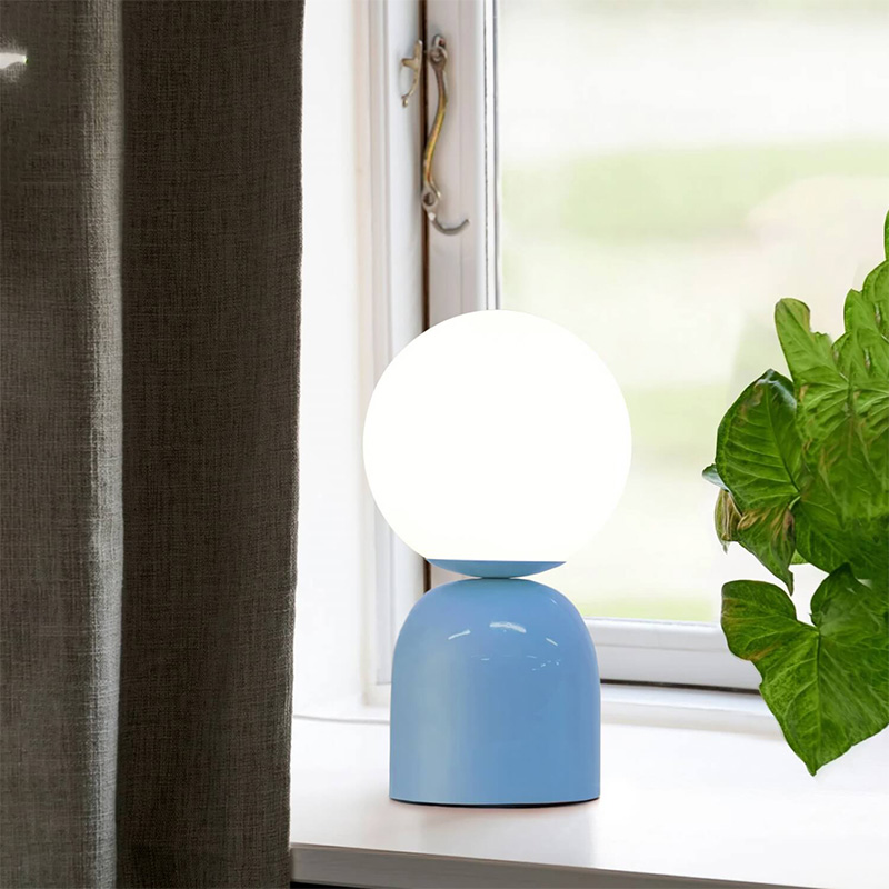 Φωτιστικό Επιτραπέζιο Albus Megapap E14 Μεταλλικό - Γυάλινο Χρώμα Μπλε - Λευκό Ø13X28Εκ. Φωτιστικό Επιτραπέζιο Albus Megapap E14 Μεταλλικό - Γυάλινο Χρώμα Μπλε - Λευκό Ø13X28Εκ.