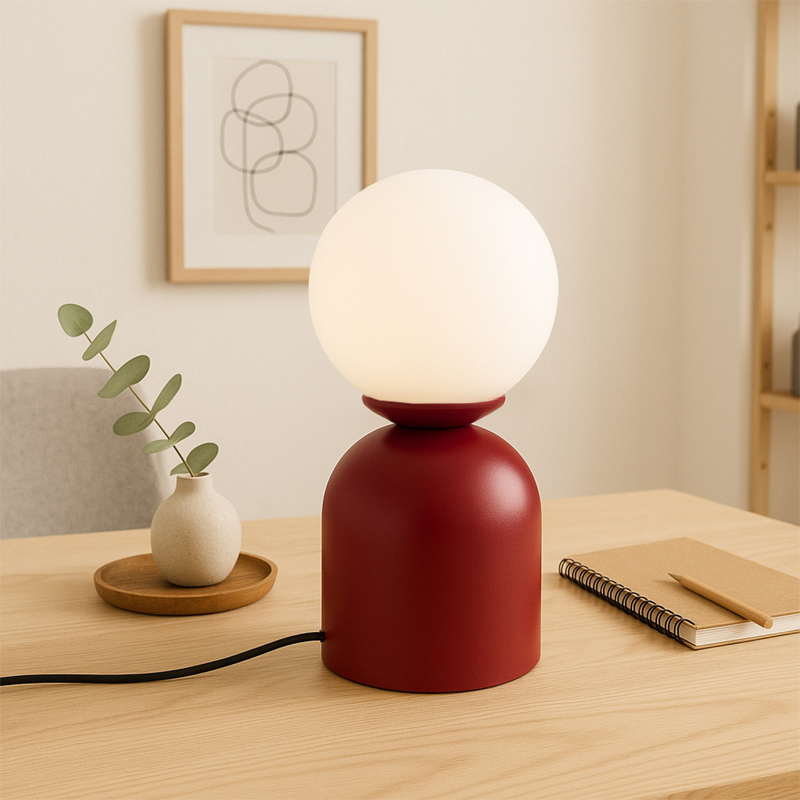 Φωτιστικό Επιτραπέζιο Albus Megapap E14 Μεταλλικό - Γυάλινο Χρώμα Μπορντώ - Λευκό Ø13X28Εκ. Φωτιστικό Επιτραπέζιο Albus Megapap E14 Μεταλλικό - Γυάλινο Χρώμα Μπορντώ - Λευκό Ø13X28Εκ.