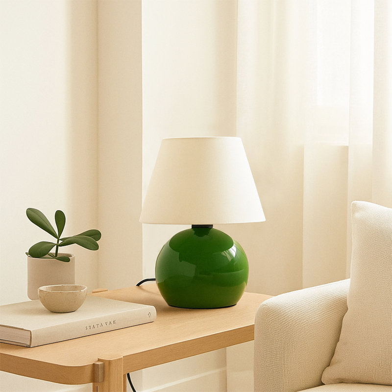 Φωτιστικό Επιτραπέζιο Alaska Megapap E27 Μεταλλικό - Ύφασμα Pvc Χρώμα Πράσινο - Κρεμ Ø22X30Εκ. Φωτιστικό Επιτραπέζιο Alaska Megapap E27 Μεταλλικό - Ύφασμα Pvc Χρώμα Πράσινο - Κρεμ Ø22X30Εκ.