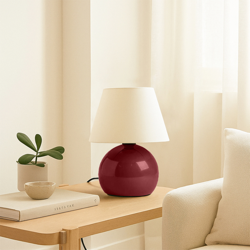 Φωτιστικό Επιτραπέζιο Alaska Megapap E27 Μεταλλικό - Ύφασμα Pvc Χρώμα Μπορντώ - Κρεμ Ø22X30Εκ. Φωτιστικό Επιτραπέζιο Alaska Megapap E27 Μεταλλικό - Ύφασμα Pvc Χρώμα Μπορντώ - Κρεμ Ø22X30Εκ.