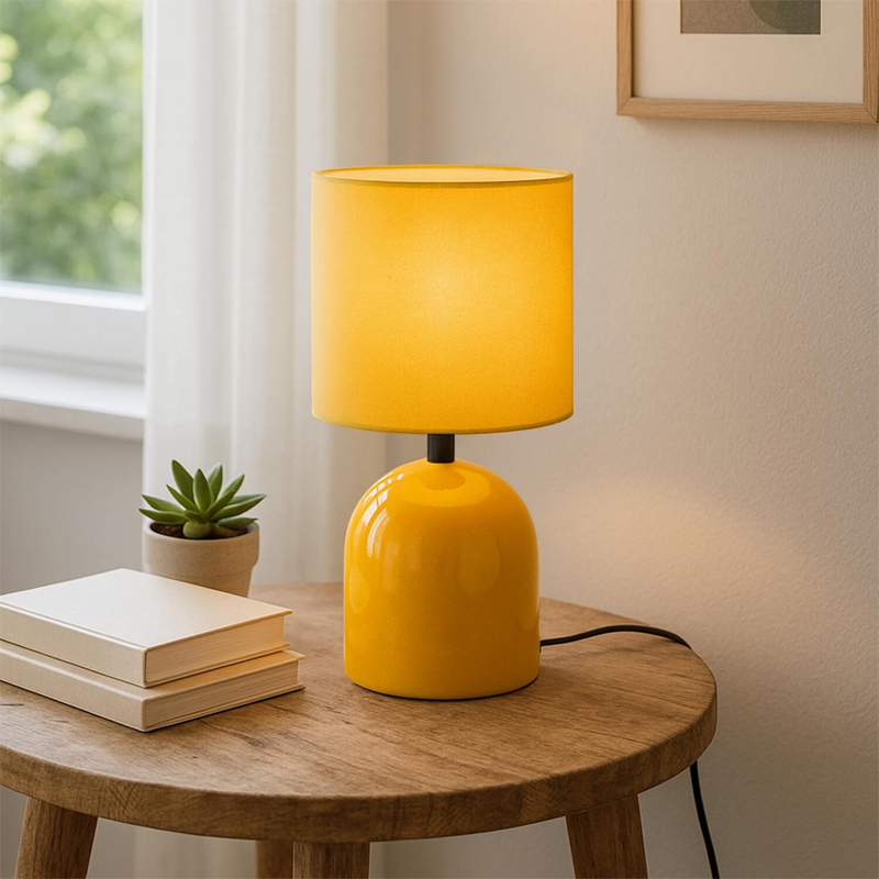 Φωτιστικό Επιτραπέζιο Nehora Megapap E27 Μεταλλικό - Ύφασμα Pvc Χρώμα Κίτρινο Ø15X30Εκ. Φωτιστικό Επιτραπέζιο Nehora Megapap E27 Μεταλλικό - Ύφασμα Pvc Χρώμα Κίτρινο Ø15X30Εκ.