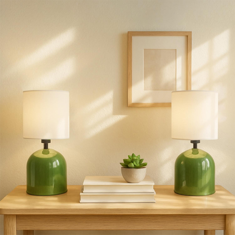 Φωτιστικό Επιτραπέζιο Nehora Megapap E27 Μεταλλικό - Ύφασμα Pvc Χρώμα Πράσινο - Κρεμ Ø15X30Εκ. Φωτιστικό Επιτραπέζιο Nehora Megapap E27 Μεταλλικό - Ύφασμα Pvc Χρώμα Πράσινο - Κρεμ Ø15X30Εκ.