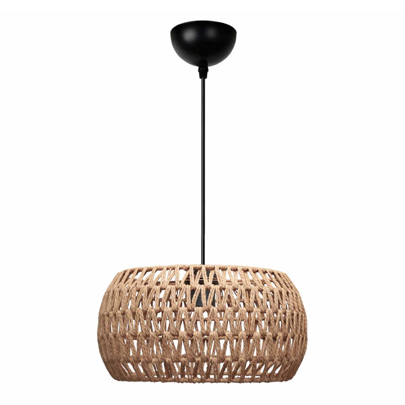 Φωτιστικό Οροφής Miranda Megapap E27 Από Σχοινί Μονόφωτο Χρώμα Φυσικό Ø30X70Εκ. Φωτιστικό Οροφής Miranda Megapap E27 Από Σχοινί Μονόφωτο Χρώμα Φυσικό Ø30X70Εκ.