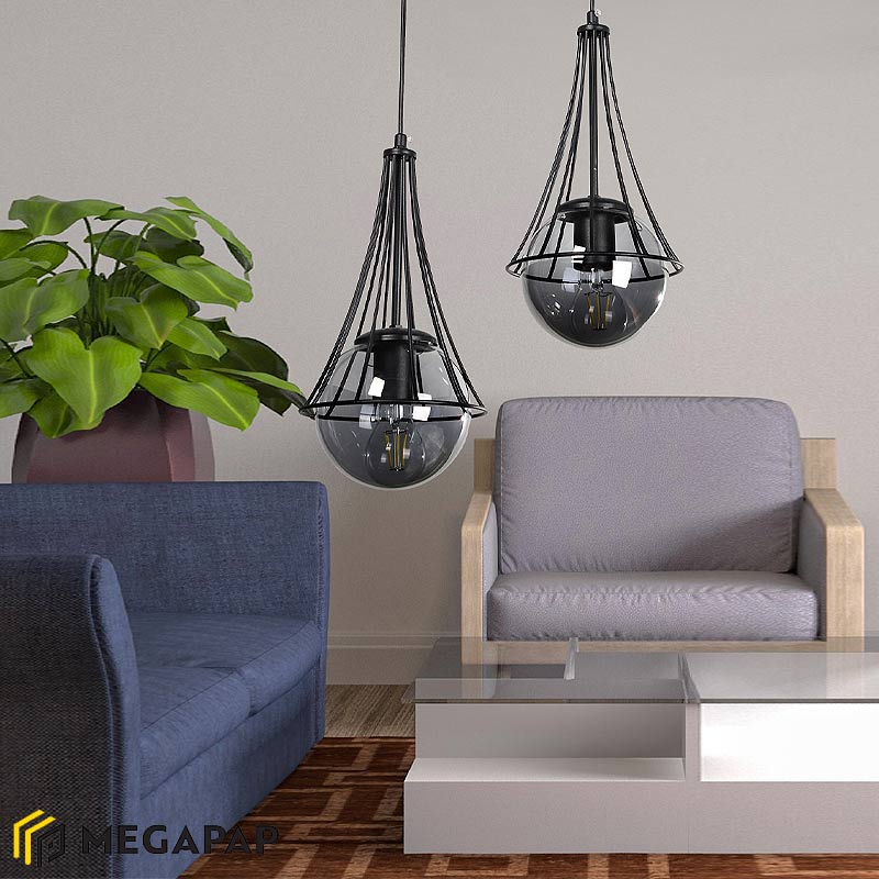 Φωτιστικό Οροφής Cahaya Megapap Μεταλλικό Δίφωτο Χρώμα Μαύρο 40X40X80Εκ. Φωτιστικό Οροφής Cahaya Megapap Μεταλλικό Δίφωτο Χρώμα Μαύρο 40X40X80Εκ.