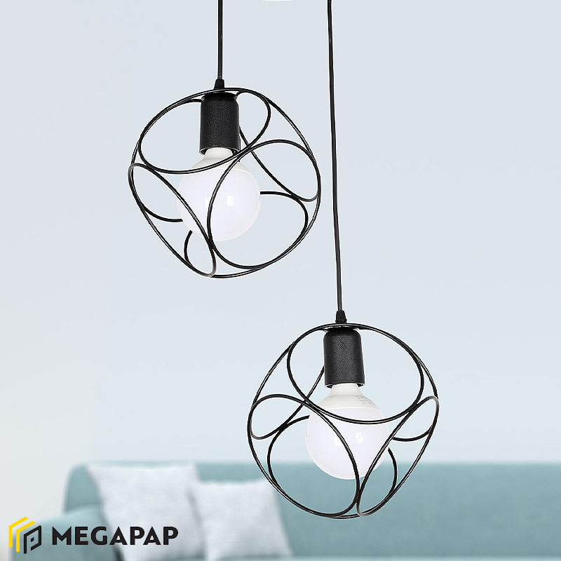 Φωτιστικό Οροφής Nurah Megapap Μεταλλικό Δίφωτο Χρώμα Μαύρο 35X35X70Εκ. Φωτιστικό Οροφής Nurah Megapap Μεταλλικό Δίφωτο Χρώμα Μαύρο 35X35X70Εκ.