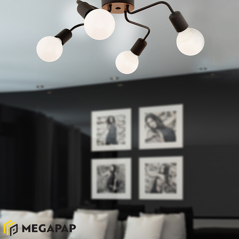 Φωτιστικό Οροφής Horus Megapap Μεταλλικό Τετράφωτο Χρώμα Μαύρο 48X48X10Εκ. Φωτιστικό Οροφής Horus Megapap Μεταλλικό Τετράφωτο Χρώμα Μαύρο 48X48X10Εκ.