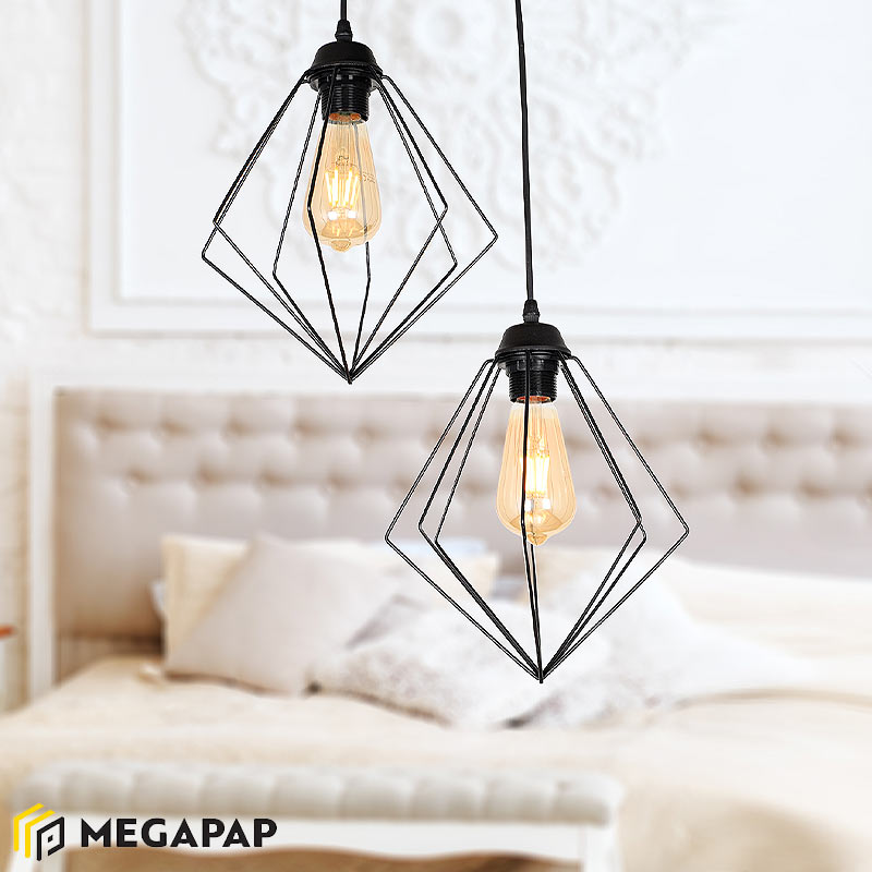 Φωτιστικό Οροφής Neleh Megapap Μεταλλικό Δίφωτο Χρώμα Μαύρο 40X40X70Εκ. Φωτιστικό Οροφής Neleh Megapap Μεταλλικό Δίφωτο Χρώμα Μαύρο 40X40X70Εκ.