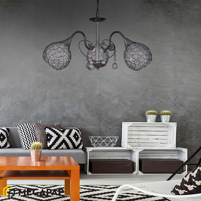 Φωτιστικό Οροφής Kamaria Megapap Μεταλλικό Τρίφωτο Χρώμα Ασημί 53X53X61Εκ. Φωτιστικό Οροφής Kamaria Megapap Μεταλλικό Τρίφωτο Χρώμα Ασημί 53X53X61Εκ.