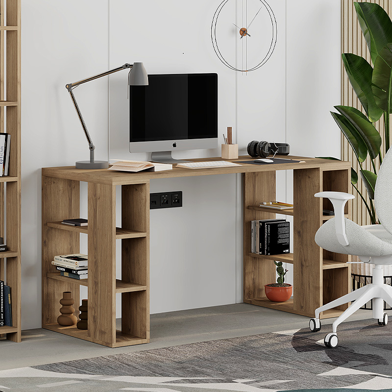 Γραφείο Εργασίας Colmar Megapap Χρώμα Ανοιχτό Καρυδί 140X60X75Εκ