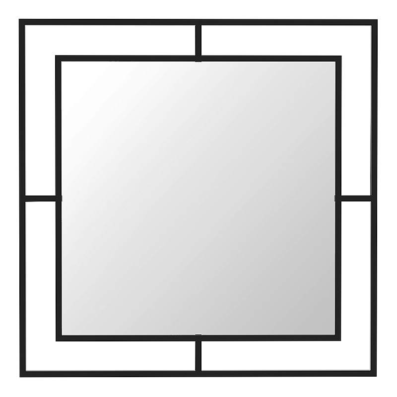 Καθρέφτης Τοίχου Callista Megapap Χρώμα Μαύρο 58,6X2X58,6Εκ.