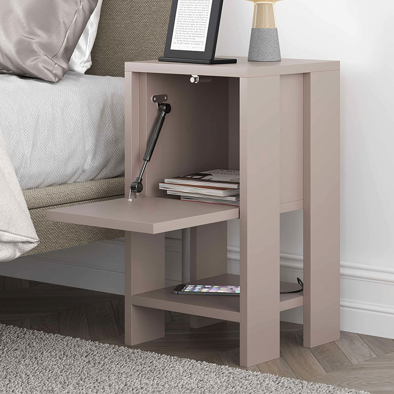 Κομοδίνο Μελαμίνης Ema Megapap Χρώμα Ανοιχτή Μόκα 30X30X55Εκ.