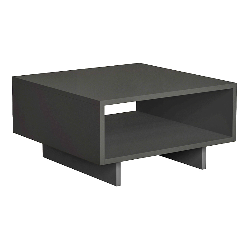 Τραπεζάκι Σαλονιού Freja Megapap Μελαμίνης Χρώμα Ανθρακί 60X60X32Εκ.