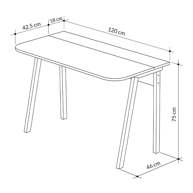 Γραφείο Εργασίας Halbert Megapap Από Μελαμίνη Χρώμα Γκρι Ρετρό/Λευκό 120X60X75Εκ.