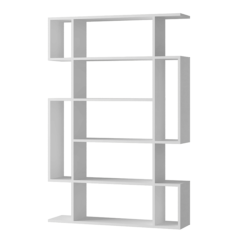 Βιβλιοθήκη Μελαμίνης Mito Megapap Χρώμα Λευκό 108X25X161Εκ.