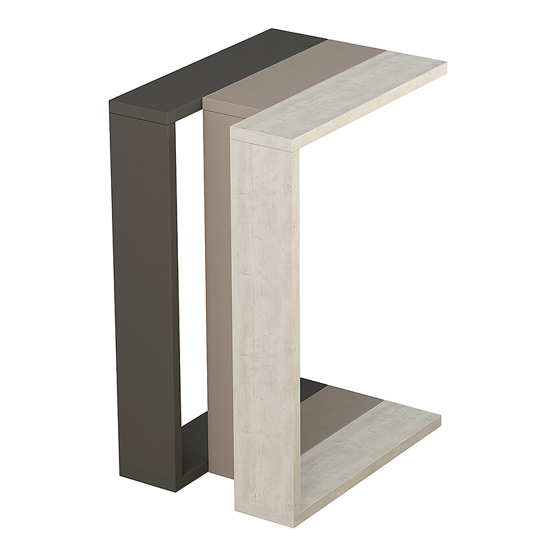 Τραπεζάκι Βοηθητικό Μελαμίνης Alonso Megapap Ανοιχτή Μόκα/Λευκό Αντικέ/Ανθρακί 30X40X57Εκ.