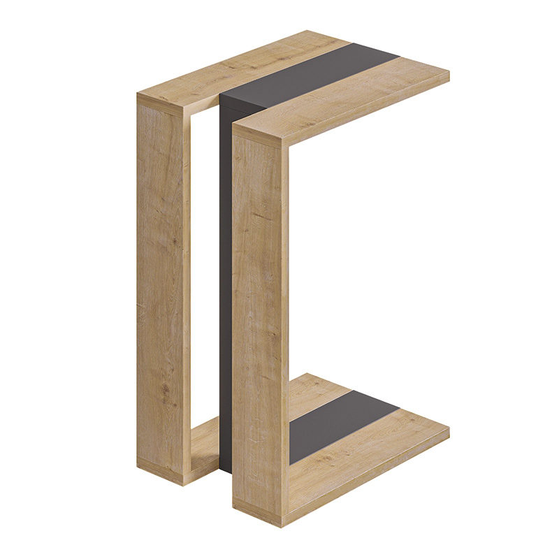 Τραπεζάκι Βοηθητικό Μελαμίνης Alonsos Megapap Χρώμα Φυσικό Οξιάς/Ανθρακί 30X40X57Εκ.